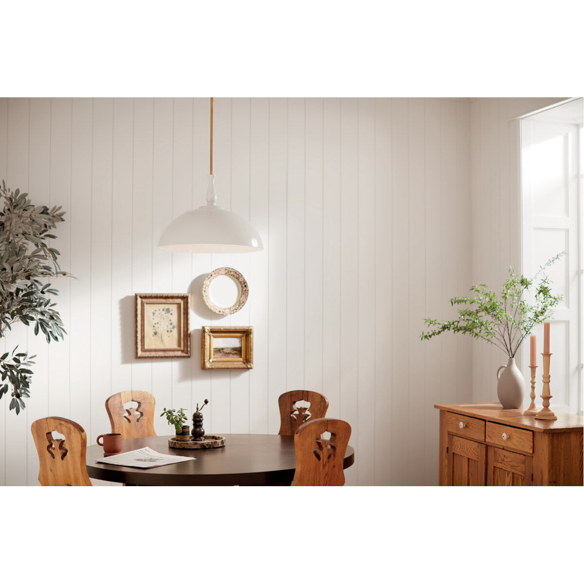 Homestead Fira 1 Light 18 inch White Pendant Ceiling Light, Fira