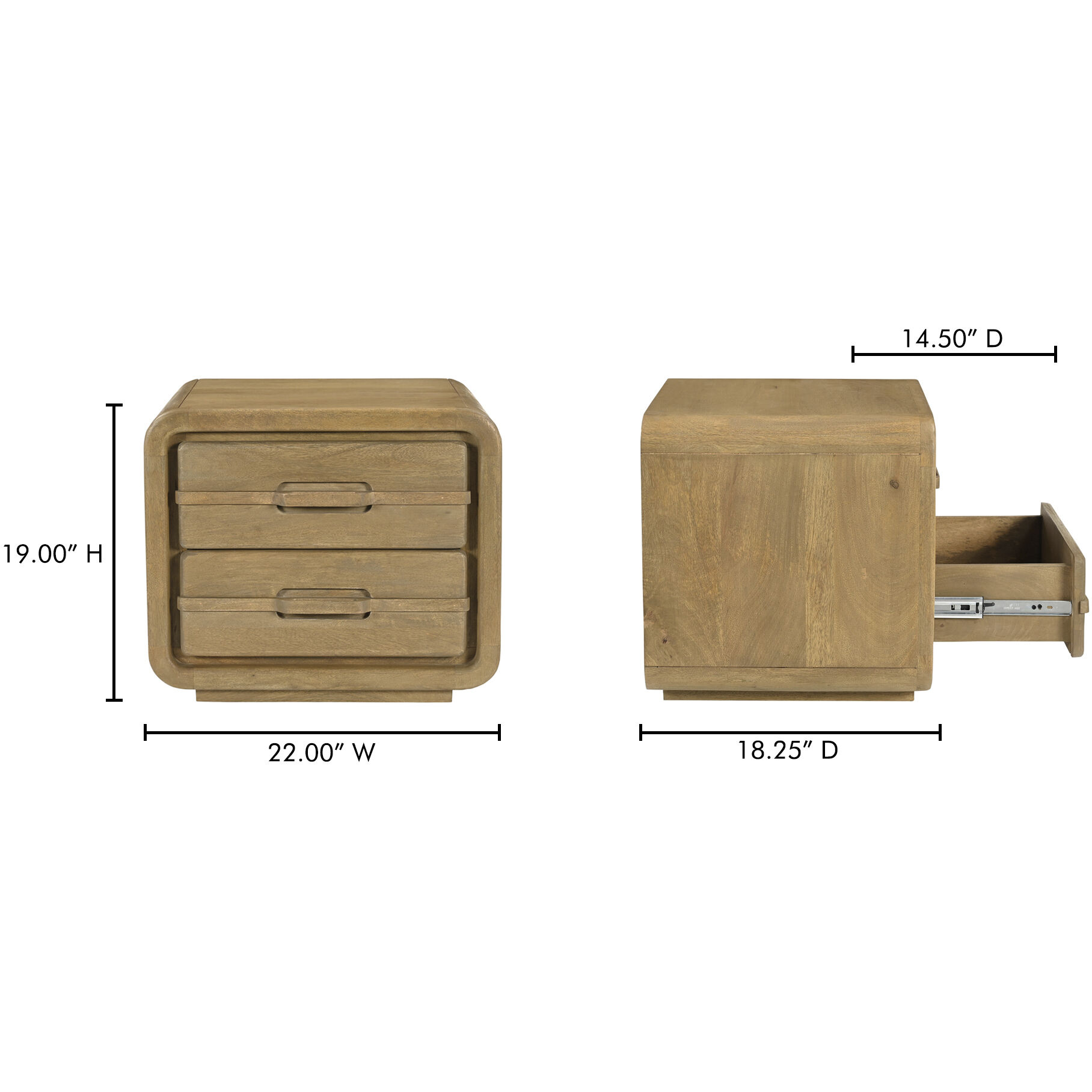 Lennon 22 X 19 inch Brown Nightstand