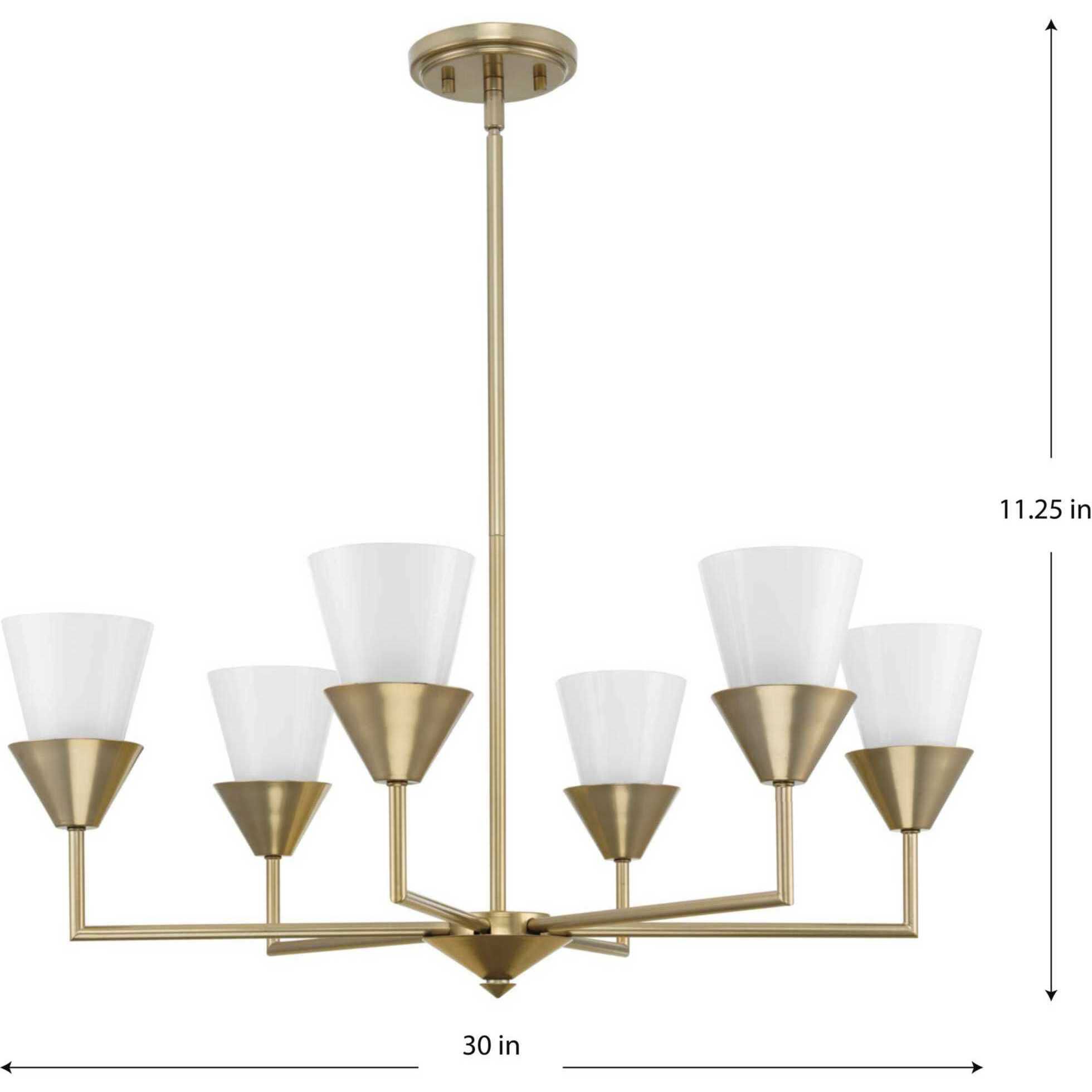 Pinellas 6 Light 30 inch Soft Gold Chandelier Ceiling Light, Design Series