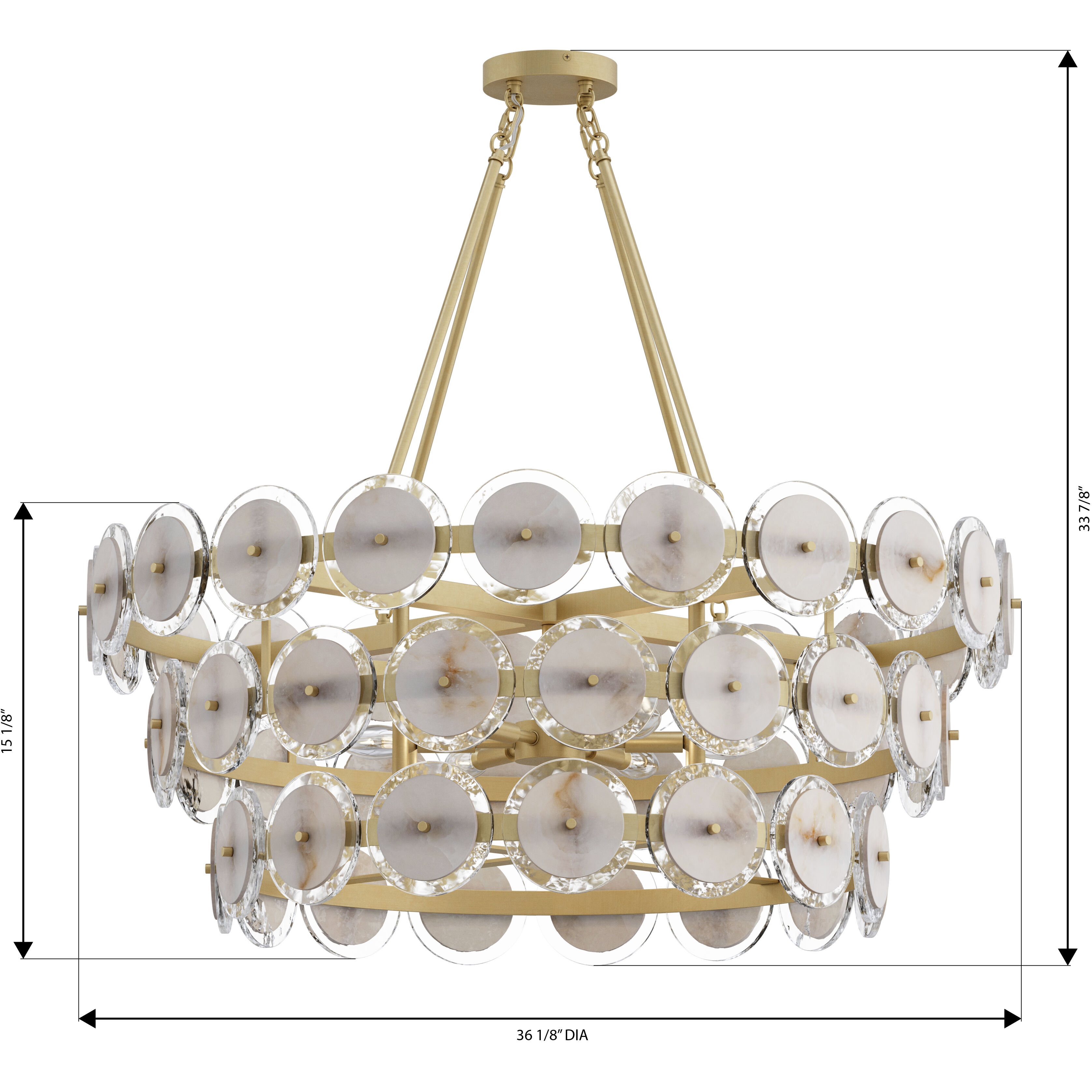 Kintrel 6 Light 36.5 inch Legacy Brass Pendant Ceiling Light