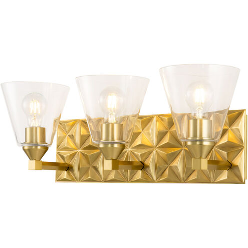 Alpha 3 Light 25 inch AGB Bath Light Wall Light in Antique Brass