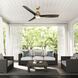 Kylpin 60 inch Brass with Matte Black Blades Indoor/Outdoor Ceiling Fan