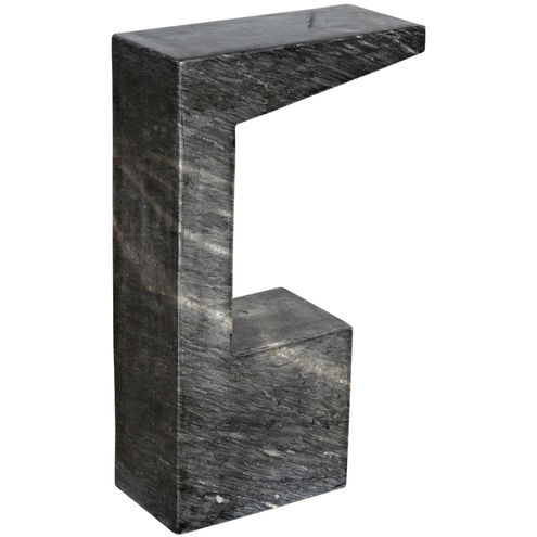 Aero 30 X 17.5 inch Black Marble Side Table