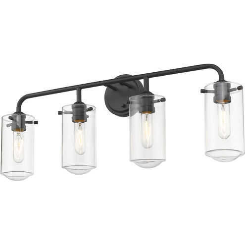 Delaney 4 Light 30 inch Matte Black Vanity Wall Light