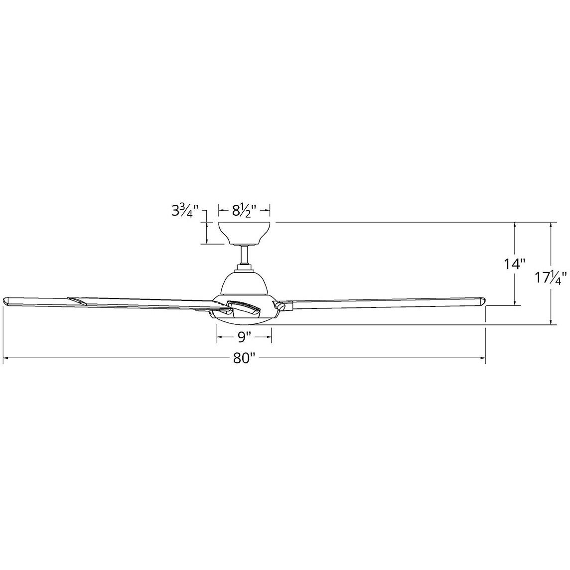 Hydra 80 inch Titanium Downrod Ceiling Fan in 2700K