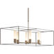 Portico 6 Light 19 inch Modern Brass/Black Pendant Ceiling Light in Seeded Clear