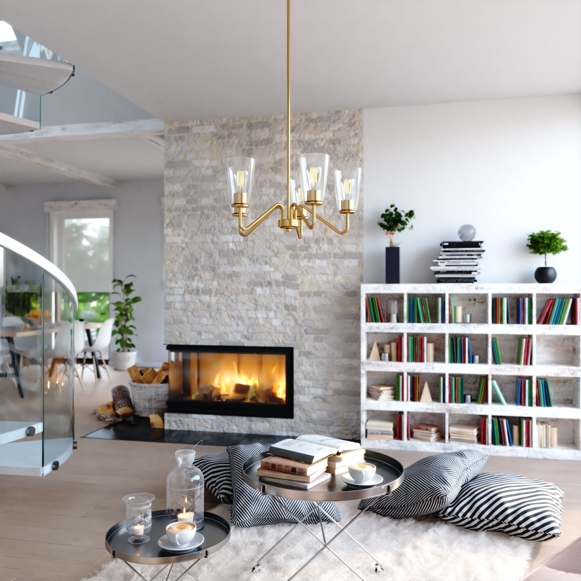 Beverly LED 23 inch Muted Brass Chandelier Ceiling Light