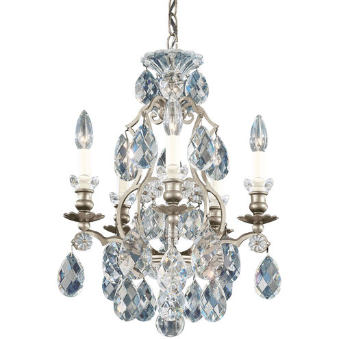 Renaissance 5 Light 14.5 inch Antique Silver Chandelier Ceiling Light in Swarovski