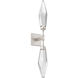 Rock Crystal LED 4.5 inch Beige Silver Indoor Sconce Wall Light in 3000K LED, Metallic Beige Silver, Chilled Clear, Double