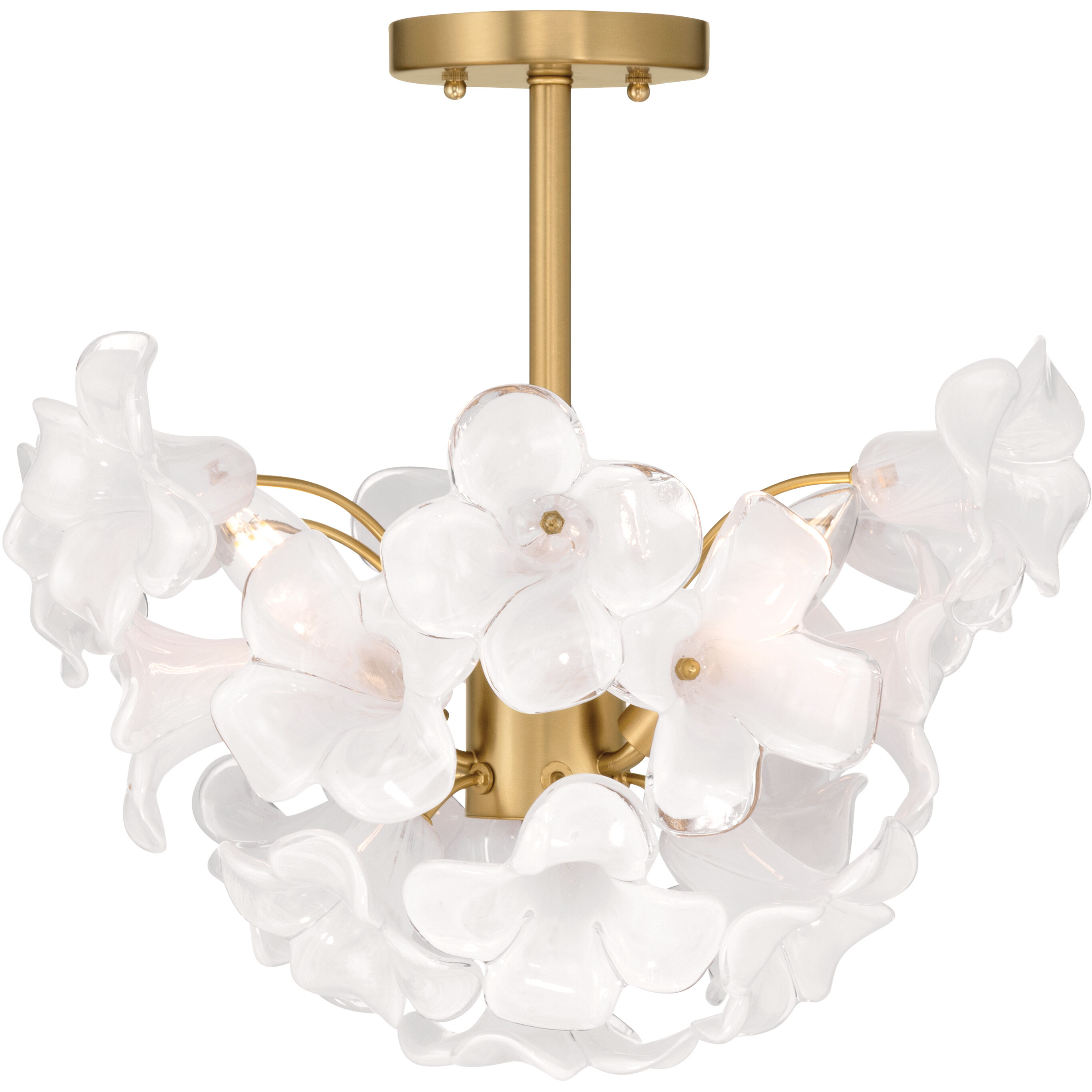 Bloome 3 Light 16.75 inch Legacy Brass Semi-Flush Mount Ceiling Light