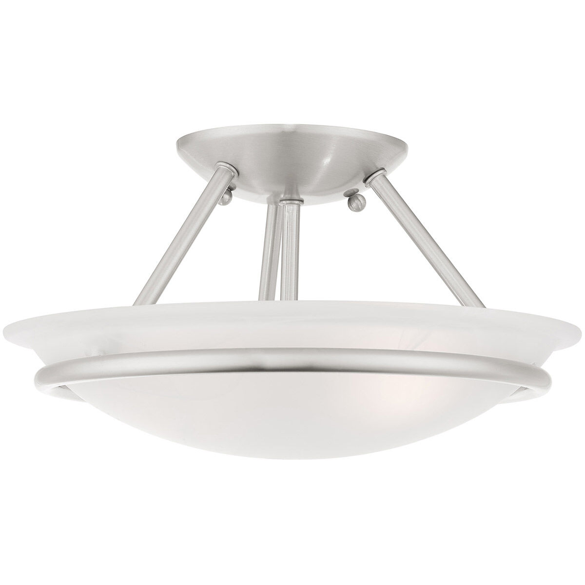 Newburgh 2 Light 12 inch Brushed Nickel Semi-Flush Mount Ceiling Light