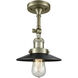 Franklin Restoration Railroad LED 8 inch Antique Brass Semi-Flush Mount Ceiling Light in Matte Black, Franklin Restoration