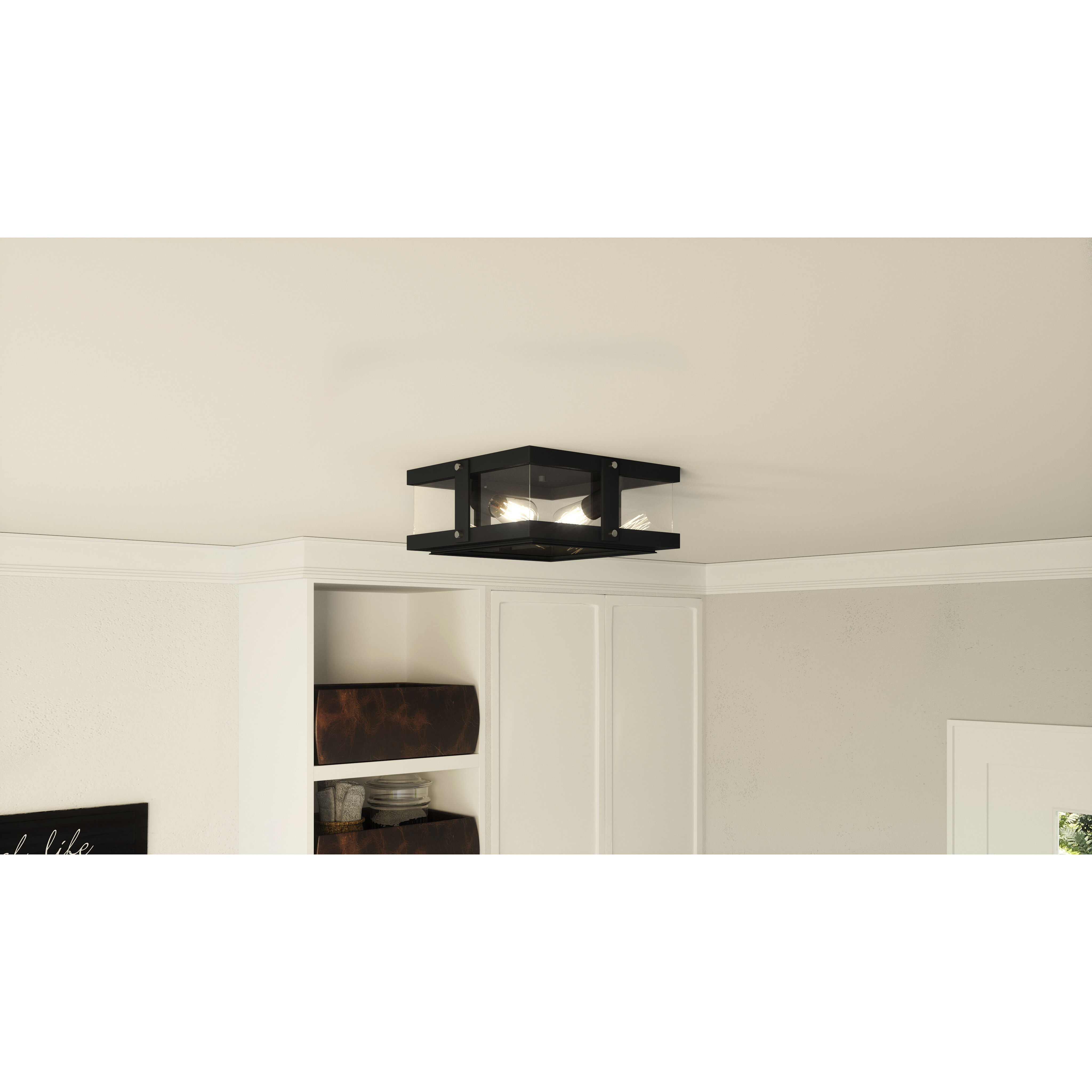 Beck 2 Light 12.75 inch Earth Black Flush Mount Ceiling Light