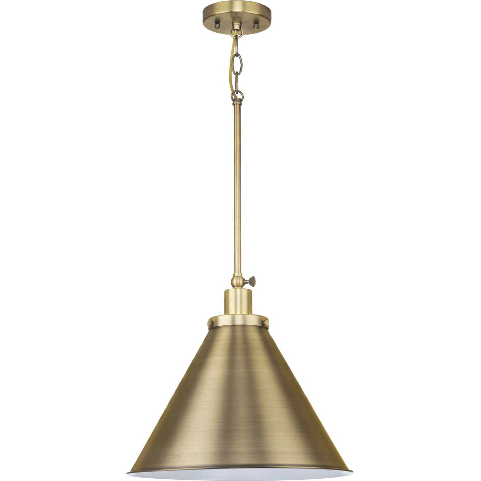 Hinton 1 Light 16 inch Vintage Brass Pendant Ceiling Light
