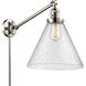 X-Large Cone 16 inch 3.50 watt Polished Nickel Swing Arm Wall Light, Franklin Restoration