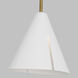 Kelly by Kelly Wearstler Cambre 1 Light 6 inch Matte White and Burnished Brass Pendant Ceiling Light in Matte White / Burnished Brass