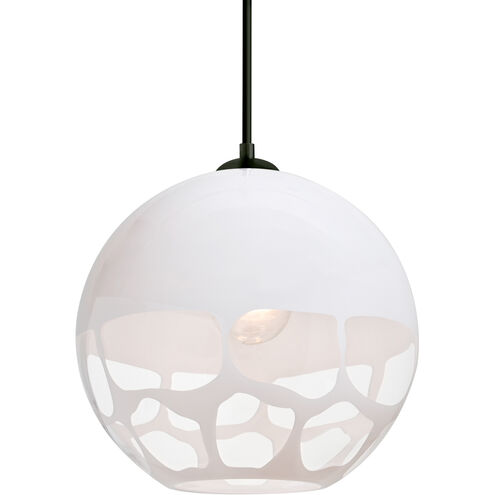 Rocky 1 Light Black Cord Pendant Ceiling Light