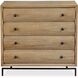Millard Natural Wood and Bronze 4 Drawer Chest
