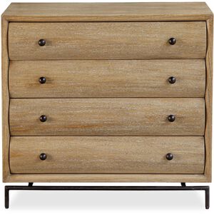 Millard Natural Wood and Bronze 4 Drawer Chest