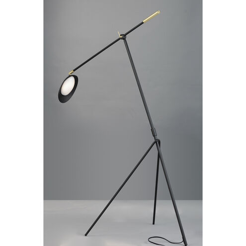 Scan 61 inch 6.50 watt Black/Satin Brass Floor Lamp Portable Light