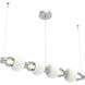 Torno Mandrel LED 53.3 inch Classic Silver with Chalk Linear Chandelier Ceiling Light