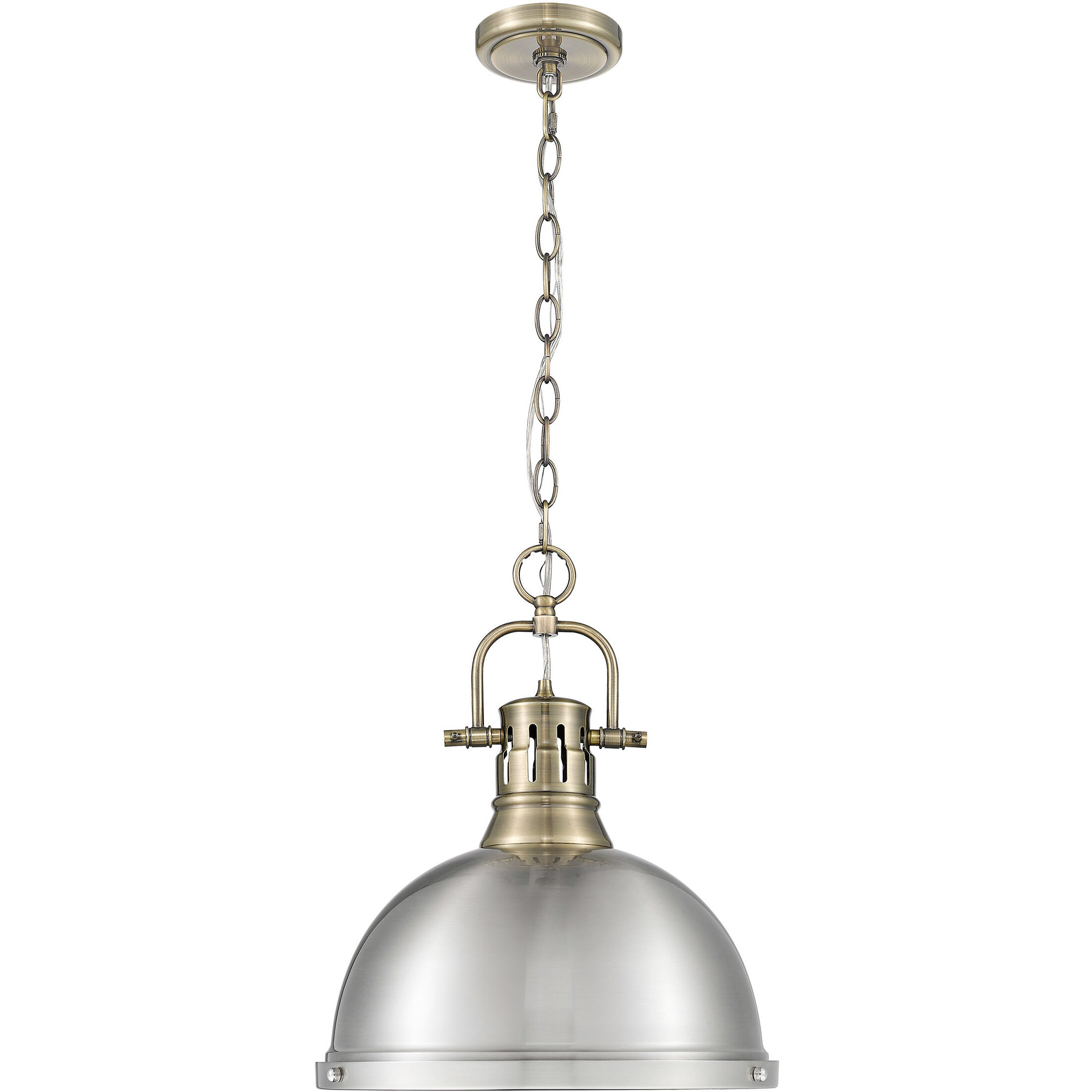 Yep Duncan 1 Light 14 inch Aged Brass Pendant Ceiling Light in Pewter, Large