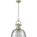 Yep Duncan 1 Light 14 inch Aged Brass Pendant Ceiling Light in Pewter, Large