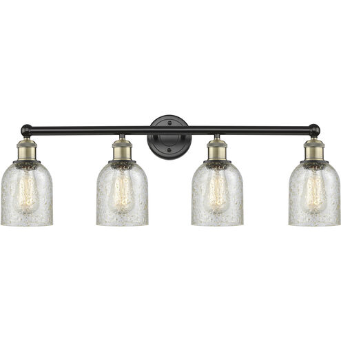 Caledonia 4 Light 32 inch Black Antique Brass Bath Vanity Light Wall Light in Mica