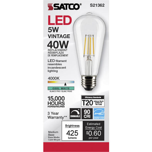 Lumos LED Medium Medium 5.00 watt 4000K LED Filament