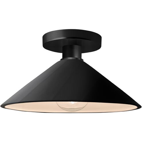 Radiance 1 Light 11.75 inch Gloss Black and Matte White and Matte Black Semi Flush Ceiling Light