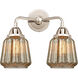 Nouveau 2 Chatham LED 14 inch Polished Nickel Bath Vanity Light Wall Light in Mercury Glass