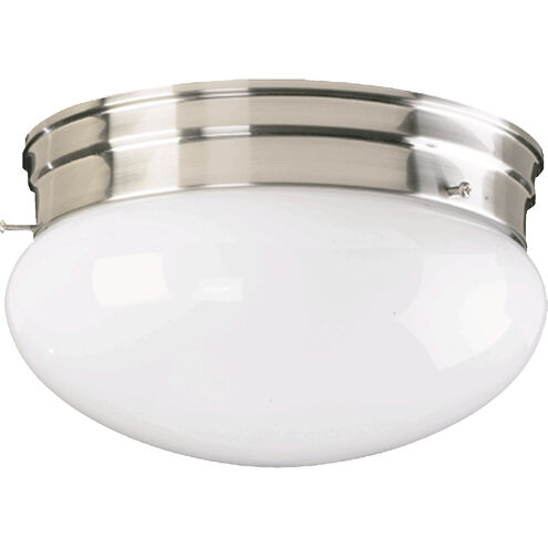 Mushroom 2 Light 10 inch Satin Nickel Flush Mount Ceiling Light