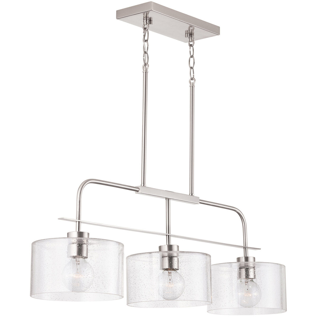 Elijah 3 Light 36 inch Brushed Nickel Island Ceiling Light