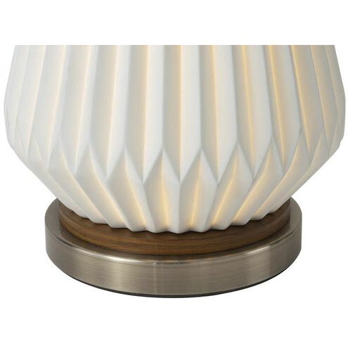 Santa Clara 28 inch 100.00 watt Walnut and White with Weathered Brass Table Lamp Portable Light