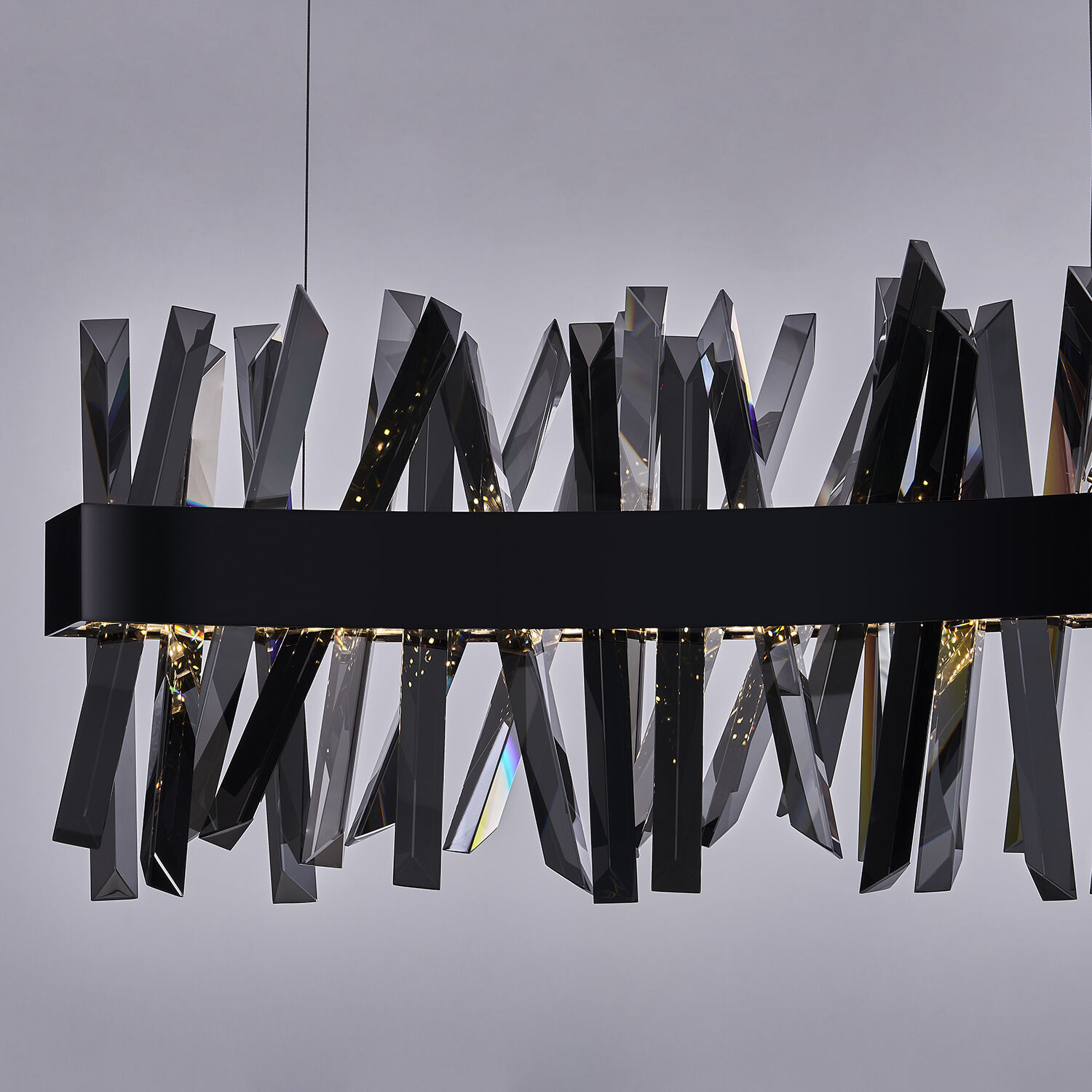 Glacier LED 8 inch Black Nickel Linear Pendant Ceiling Light
