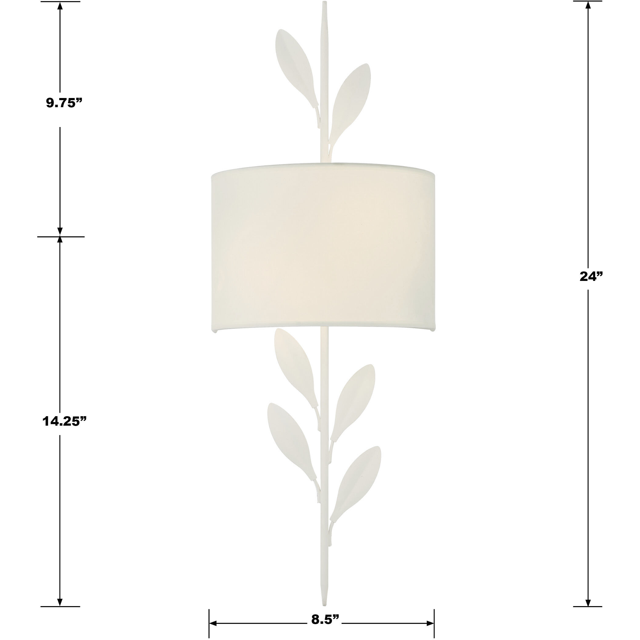Broche Sconce Wall Light in Matte White
