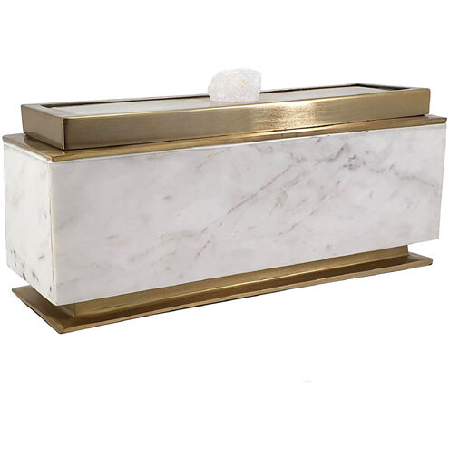 Forseti 14 X 5 inch White and Gold Decorative Box
