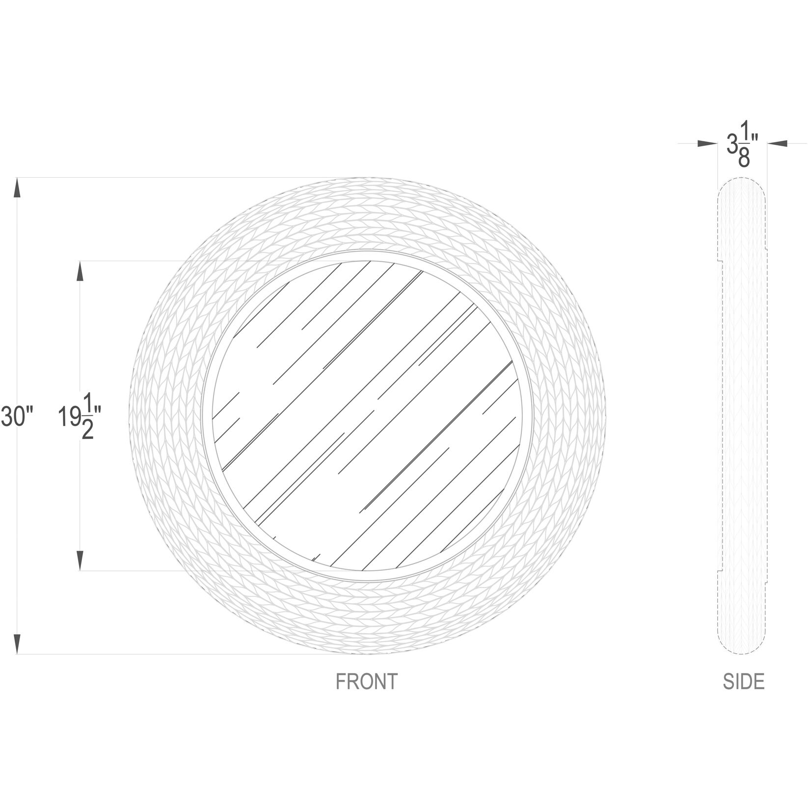 Athena 30.25 inch French Gold with Natural Seagrass Wall Mirror