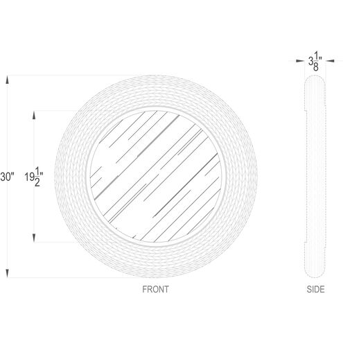 Athena 30.25 inch French Gold with Natural Seagrass Wall Mirror
