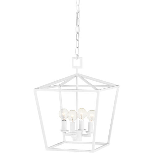 Denison 4 Light 12 inch Gesso White Chandelier Ceiling Light, Small