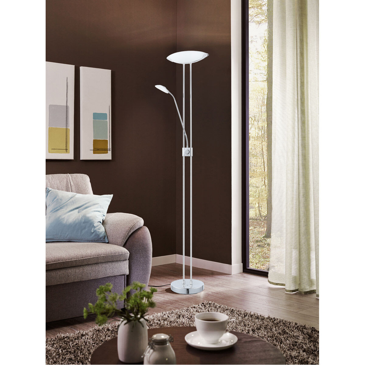 Baya 1 70.86 inch 20 watt Chrome Floor Lamp Portable Light