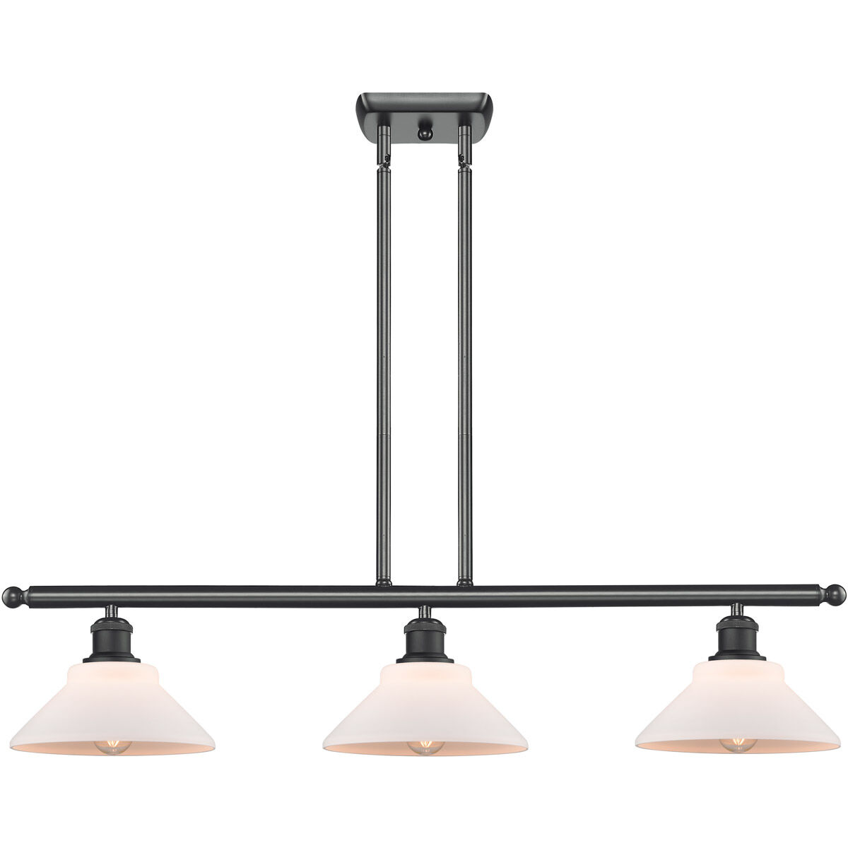 Ballston Orwell LED 36 inch Matte Black Island Light Ceiling Light in Matte White Glass, Ballston
