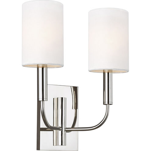 ED Ellen DeGeneres Brianna 2 Light 11.38 inch Polished Nickel Wall Sconce Wall Light