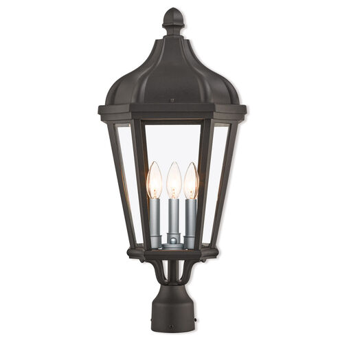 Morgan 3 Light 25 inch Textured Black Outdoor Post Top Lantern