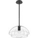 Lotus 1 Light 16 inch Black Indoor Semi-Flush Mount Ceiling Light, Convertible to Pendant