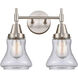 Caden 2 Light 15 inch Satin Nickel Bath Vanity Light Wall Light in Seedy Glass
