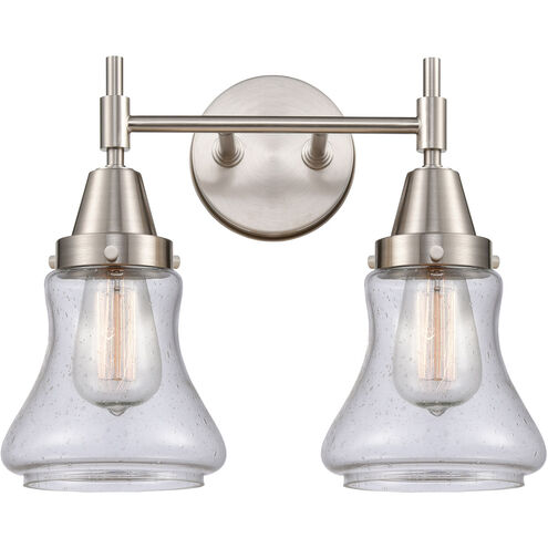 Caden LED 15 inch Satin Nickel Bath Vanity Light Wall Light in Seedy Glass