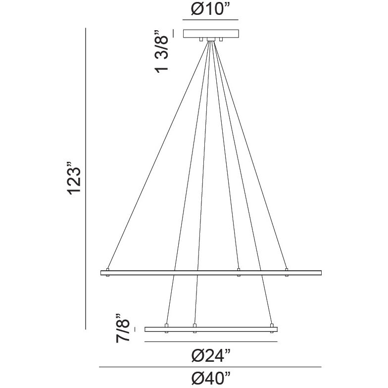 Victoria LED 40 inch Black Pendant Ceiling Light
