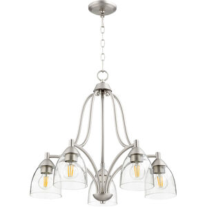 Barkley 5 Light 24 inch Satin Nickel Nook Ceiling Light in Clear Seeded