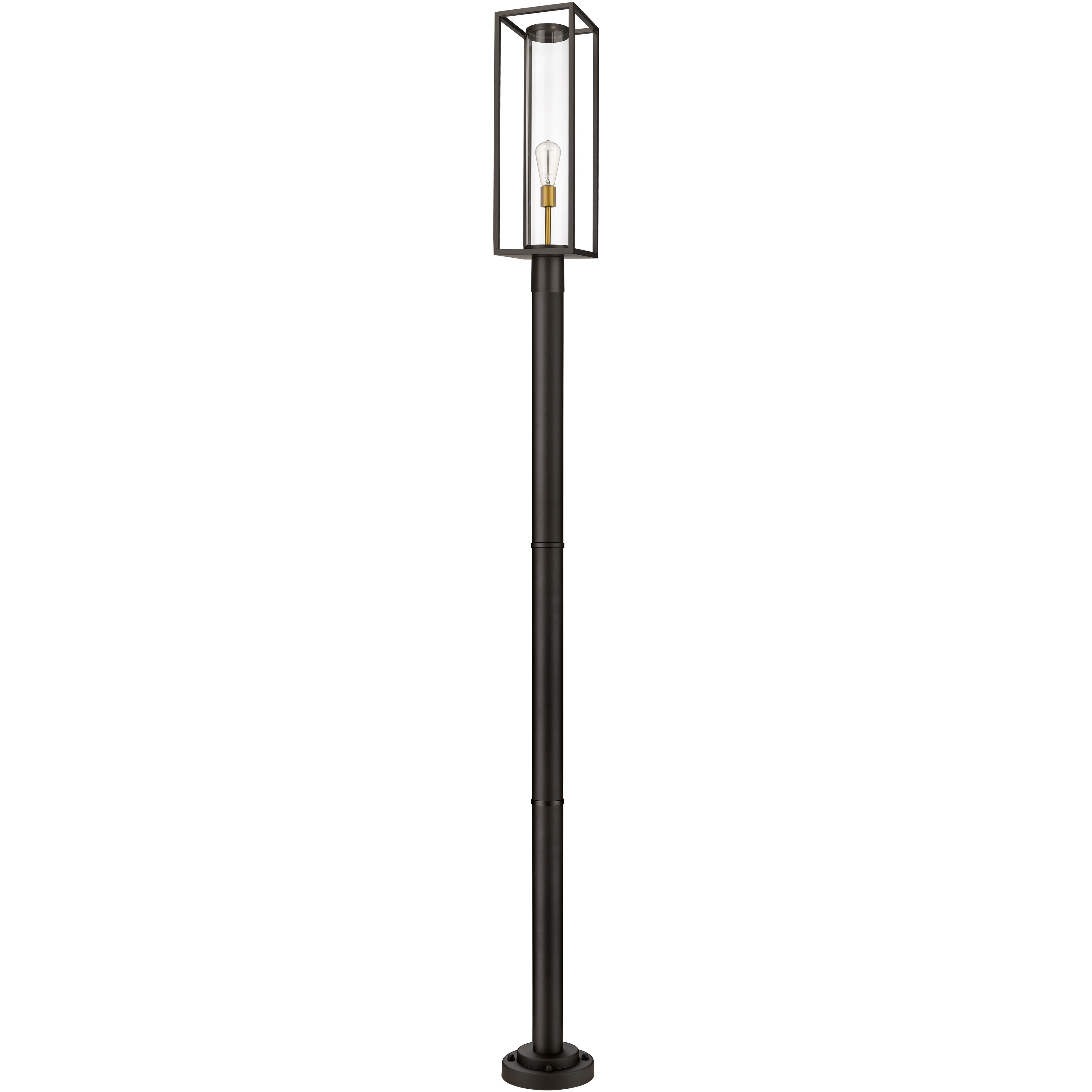 Dunbroch 1 Light 101.5 inch Deep Bronze and Outdoor Brass Outdoor Post Mounted Fixture